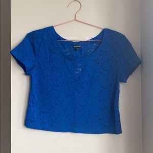 Short Sleeve Lace Crop Top